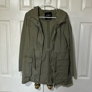 Canvas Trench Coat Olive Green